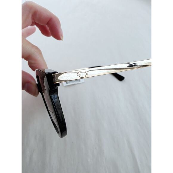 New Oscar de la Renta Sunglasses Retro Cat Eye Gold Black Side Logo NWT Pinup main image 6